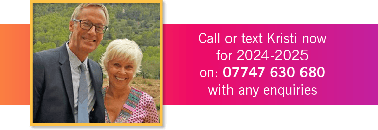 Call of text Kristi now for 2024-2025 on 07747 630 680 with any enquiries